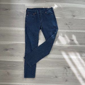 Levi's 511 Men's Stretch Slim Fit Pinstriped Blue Denim Jean Pant | W31 L32